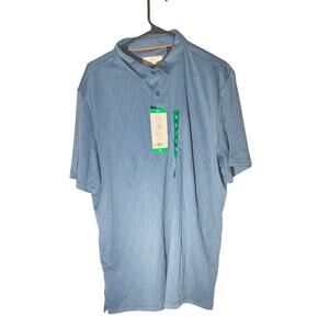 Modern Ambition Technical Polo Shirt Blue Diamond Texture XL